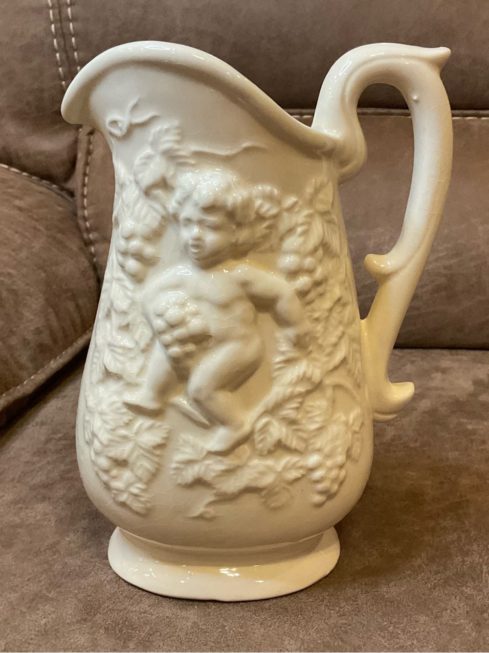 Vintage Maruhon Ware Cherub Ceramic Pitcher